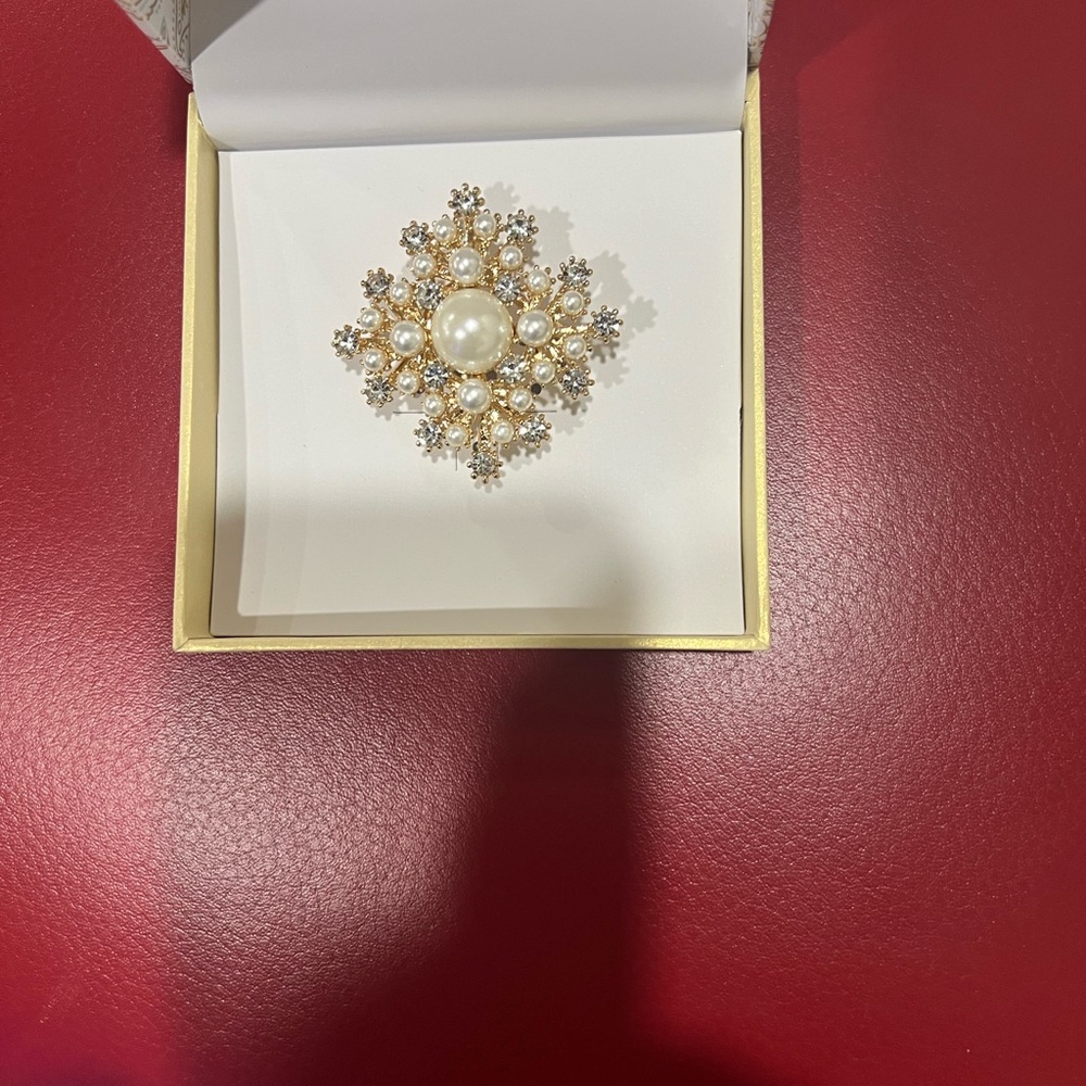 Pearl and Crystal Brooch